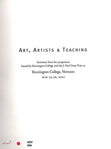Art, Artists and Teaching