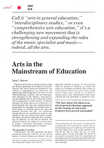 Arts in the Mainstream of Education